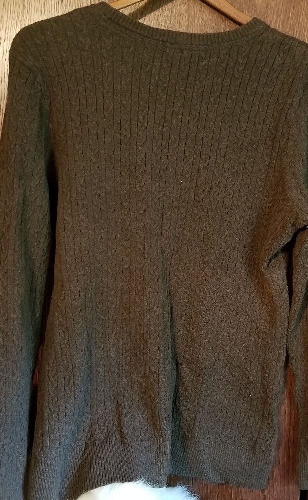 Basic Editions Brown Cable Stitch Sweater - image 2